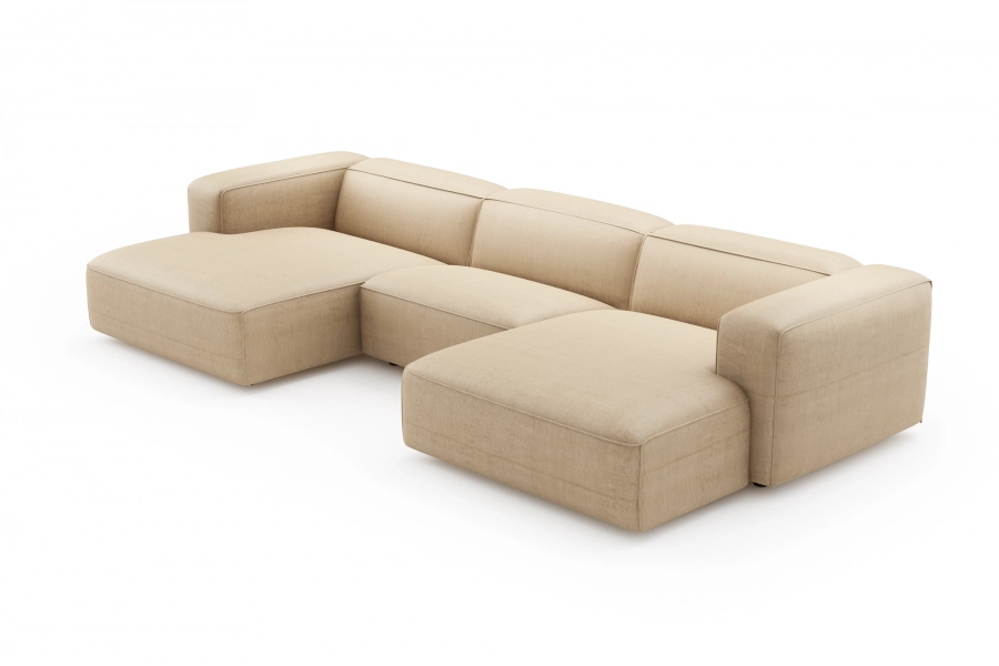 model MODULARIS WB (wysoki bok) - Modularis WB longchair lewy + sofa 1,5 osobowa + longchair prawy (boki wysokie)