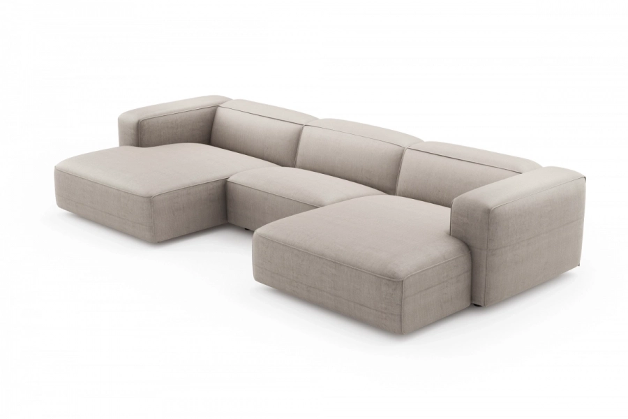 model MODULARIS WB (wysoki bok) - Modularis WB longchair lewy + sofa 1,5 osobowa + longchair prawy (boki wysokie)